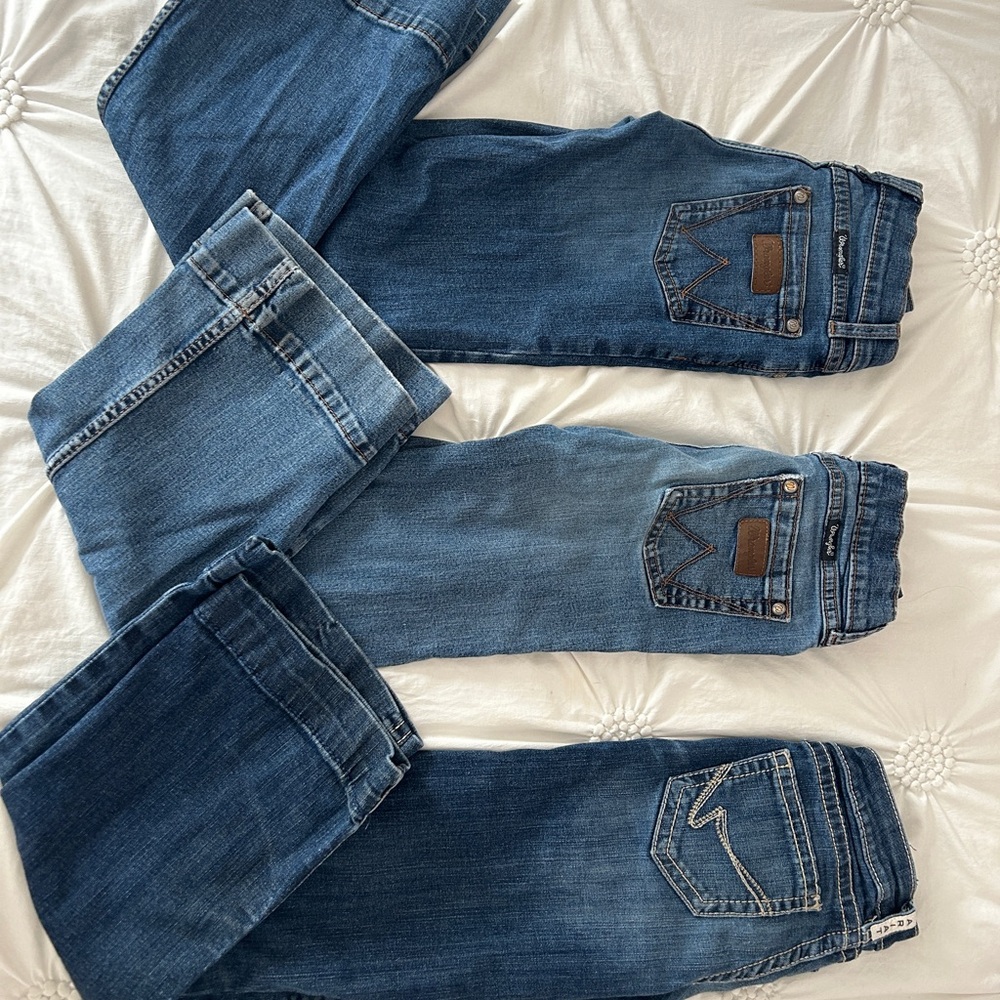 Girls Western Wrangler & Ariat Denim Jeans - bundle lot of 3 - size 10